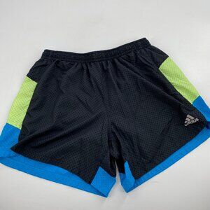 Adidas Running Shorts with lining Girls XL 16 Black with blue & green trim